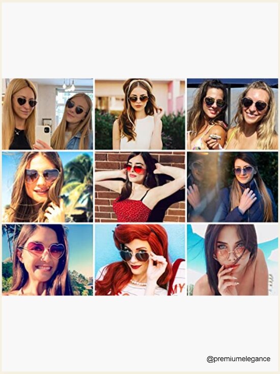 Polarized Heart Sunglasses Metal Frame UV400 Protection for Women main image 7